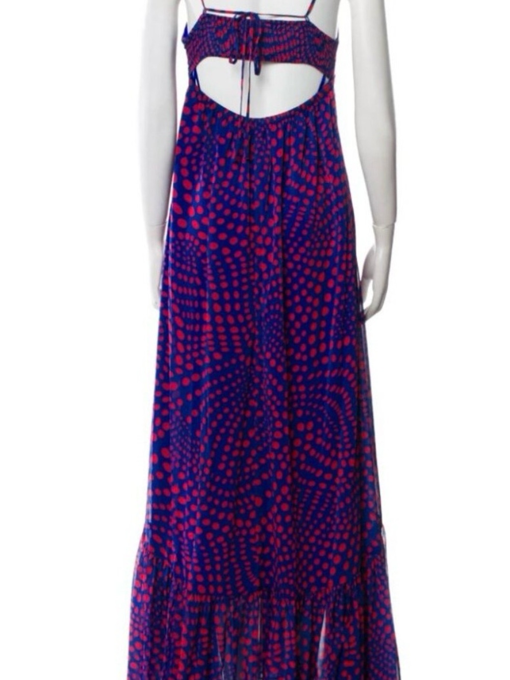 STAUD Florence Maxi Dress Blue & Red Colorblock NWT Size M - Picture 2 of 3